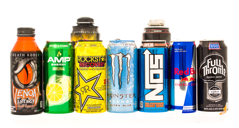 Bunch of energy drinks